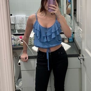 Blue cropped blouse